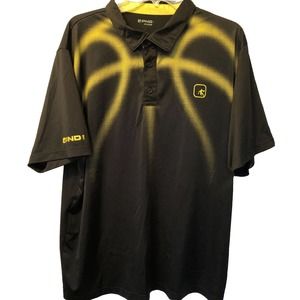 AND1 Mens Size XL Black/Yellow Athletic Artisan Polo Shirt